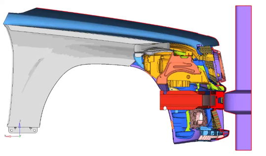 Crash simulation of a railway vehicle front structure