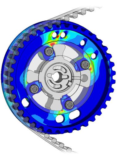 Stress distribution result on a structural component